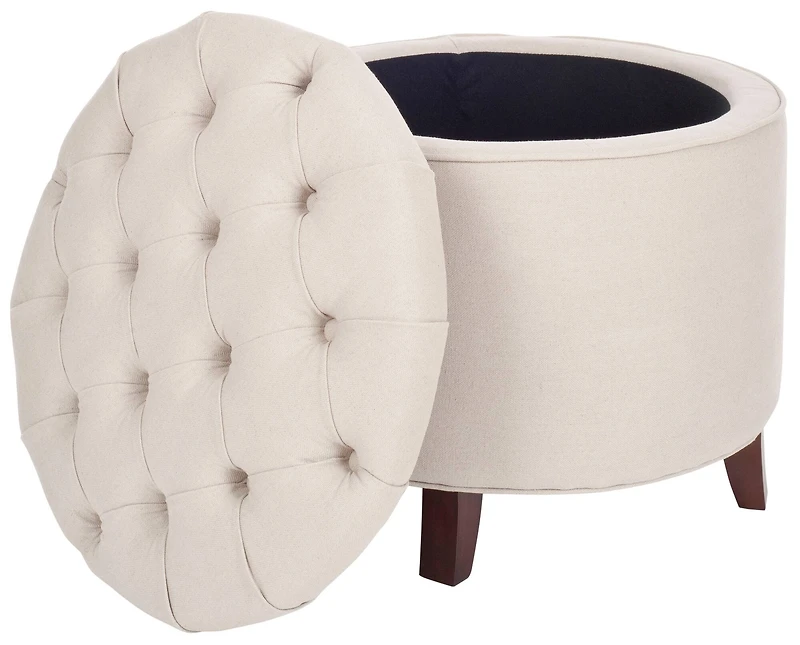 Amiela Tufted Ottoman in Beige