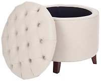 Amiela Tufted Ottoman in Beige