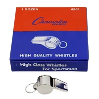 Champion Sports Medium Weight Metal Whistle, 12 Per Pack - 3 Packs