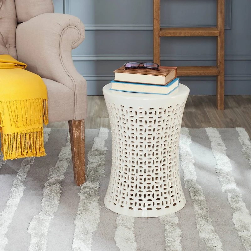 Camilla Garden Stool in Creme