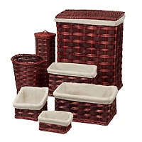 Honey Can Do Chocolate Brown Wicker Hamper Kit, 7 Piece