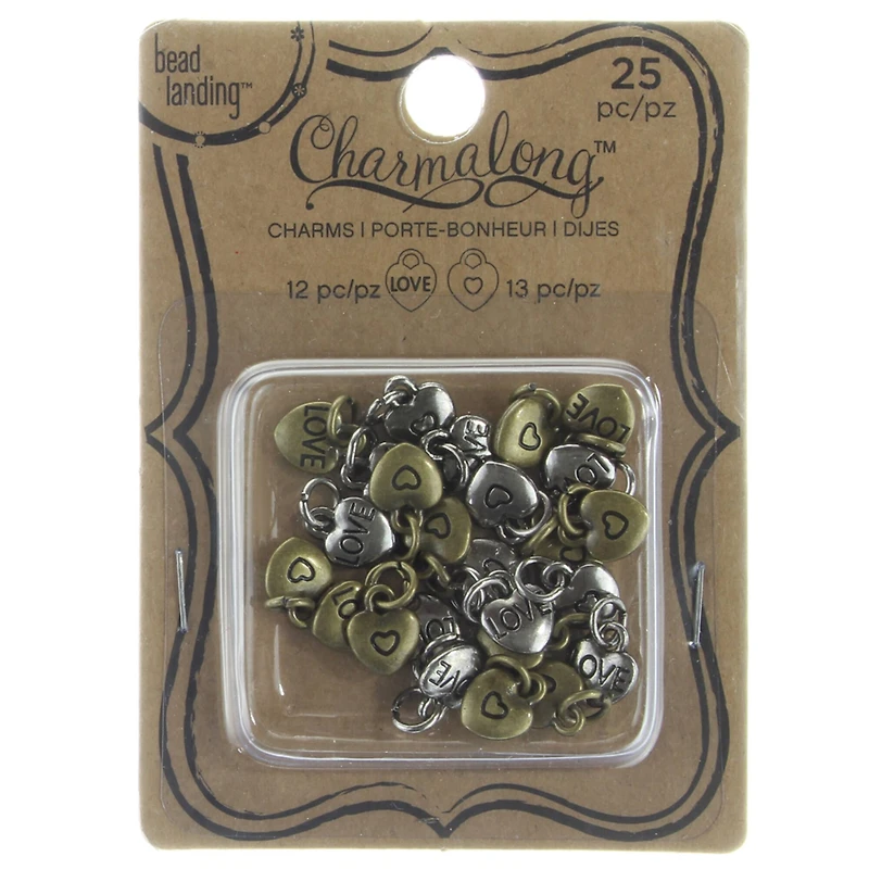 Metal Heart-Shaped Charm Set by Bead Landing™