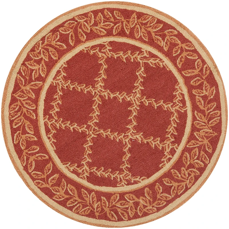 Chelsea Leaf Border 3' X 3' Round Area Rug