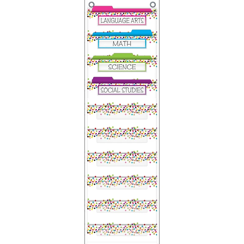 Confetti 10 Pocket File Storage Pocket Chart