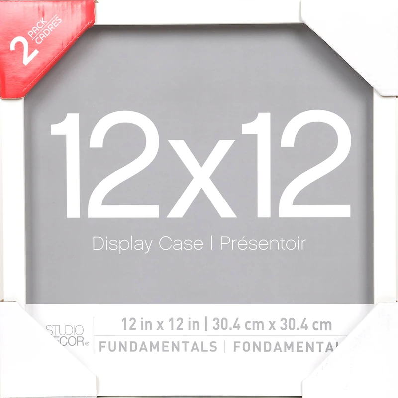 2 Pack Fundamentals 12" x 12" White Shadow Boxes by Studio Décor®
