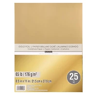 12 Packs: 25 ct. (300 total) Gold Foil 8.5" x 11" Cardstock Paper by Recollections™