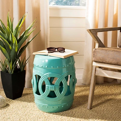 Double Coin Garden Stool in Light Blue