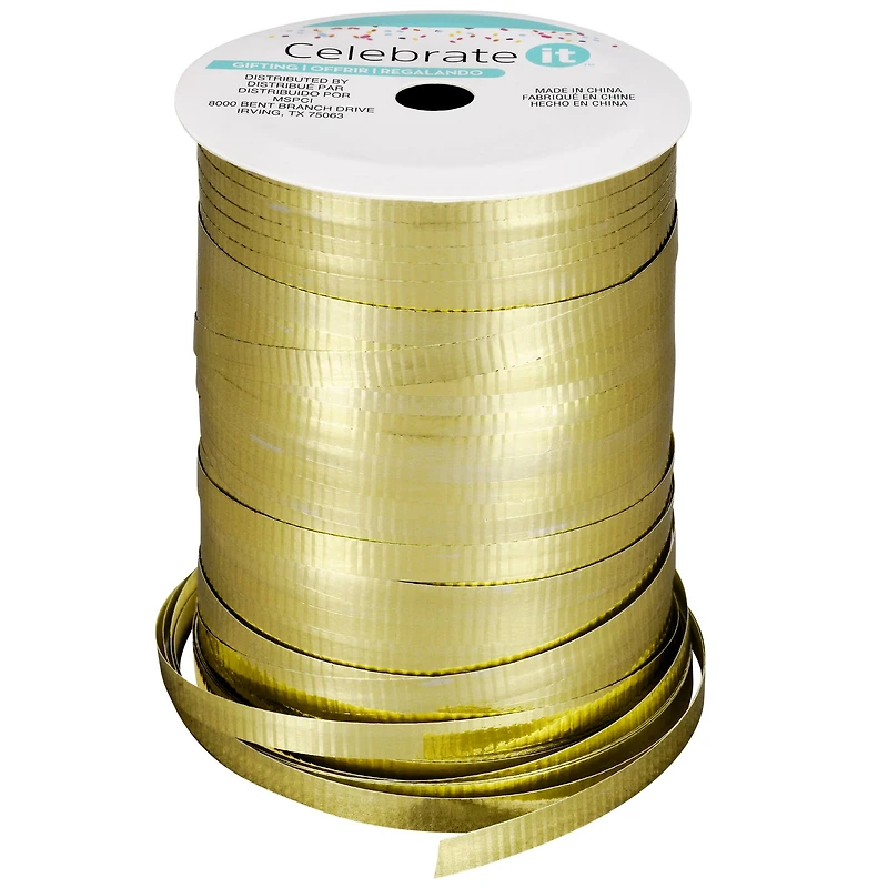 100yd. Gold Crimped Curling Ribbon by Celebrate It™