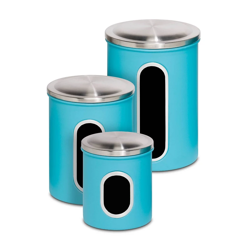 Honey Can Do Turquoise Kitchen Storage Canisters, 3 Pieces