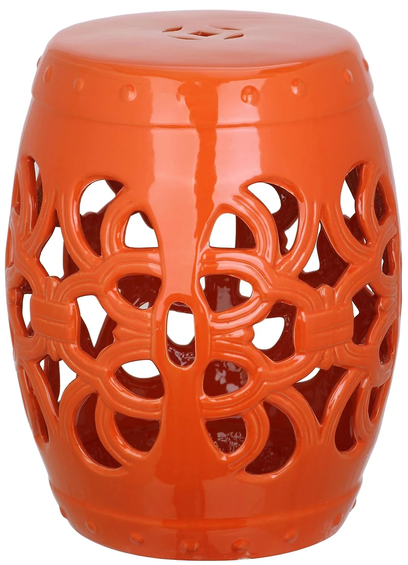 Imperial Vine Garden Stool in Orange