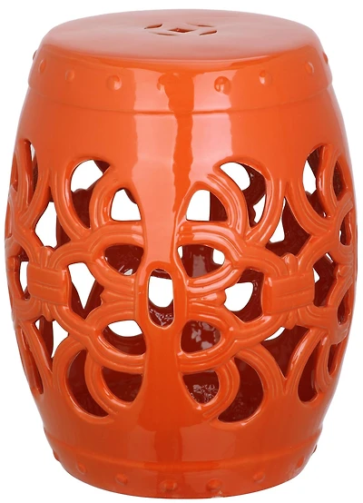 Imperial Vine Garden Stool in Orange