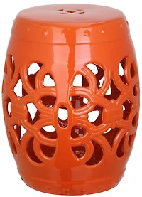 Imperial Vine Garden Stool in Orange