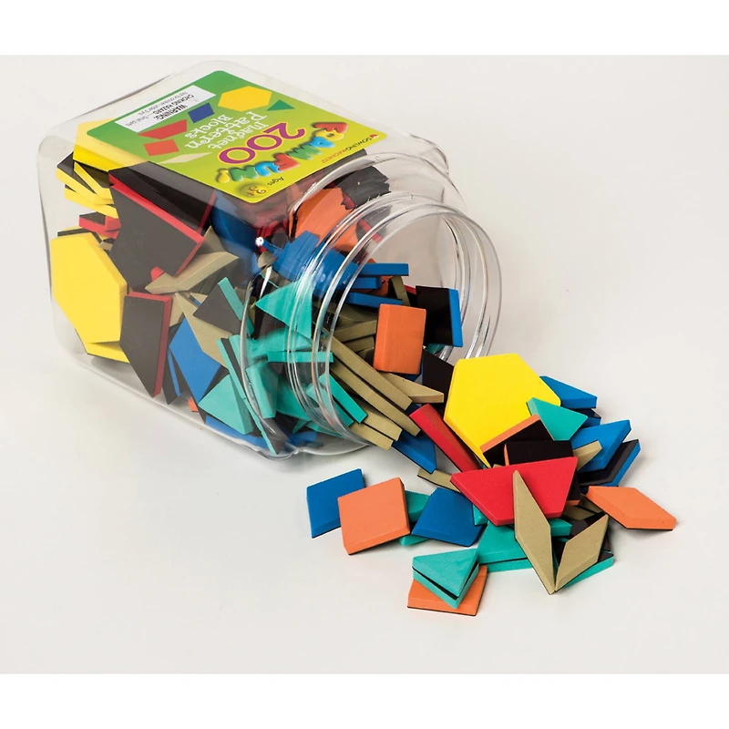 Dowling Magnets® Foam Fun!™ Magnet Pattern Blocks, Pack of 200
