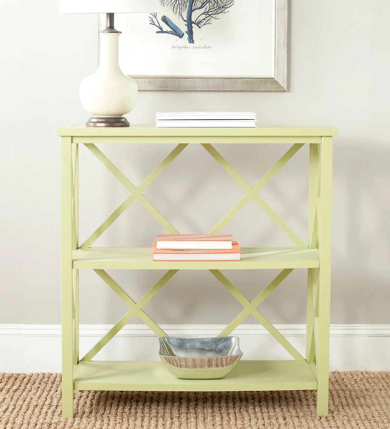 Liam Open Bookcase in Avocado Green