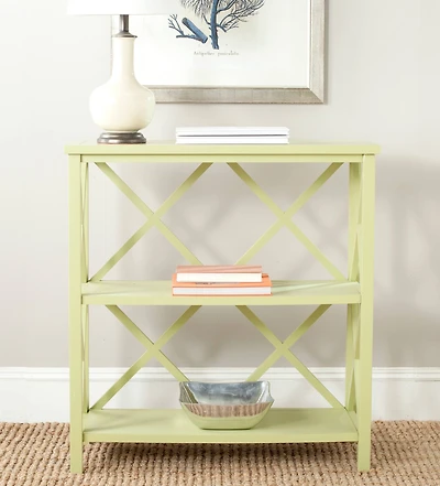 Liam Open Bookcase in Avocado Green