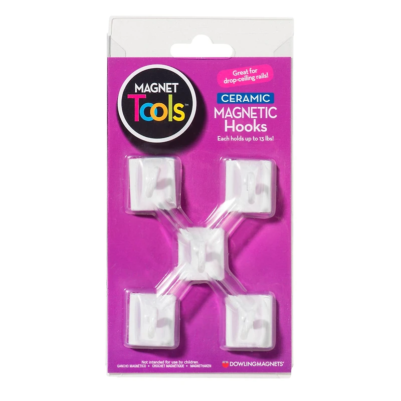 Ceramic Ceiling Hooks, 3 Sets