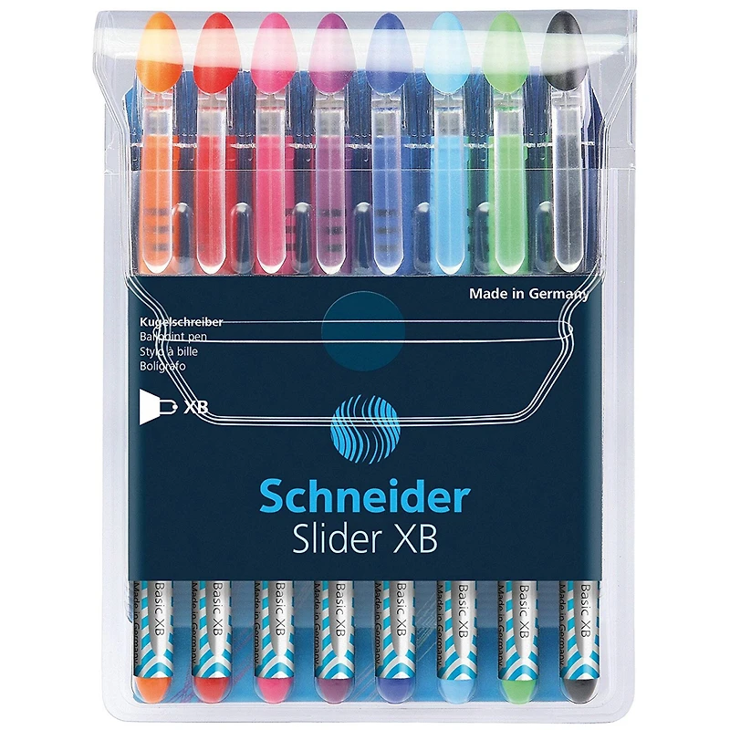 Schneider® Assorted Slider Ballpoint Stick Pen, 8 Pack