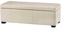 Madison Large Storage Leather Bench in Creme