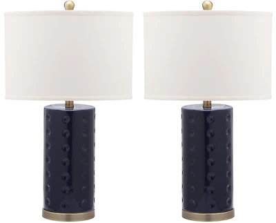 Roxanne Table Lamp Set in Navy