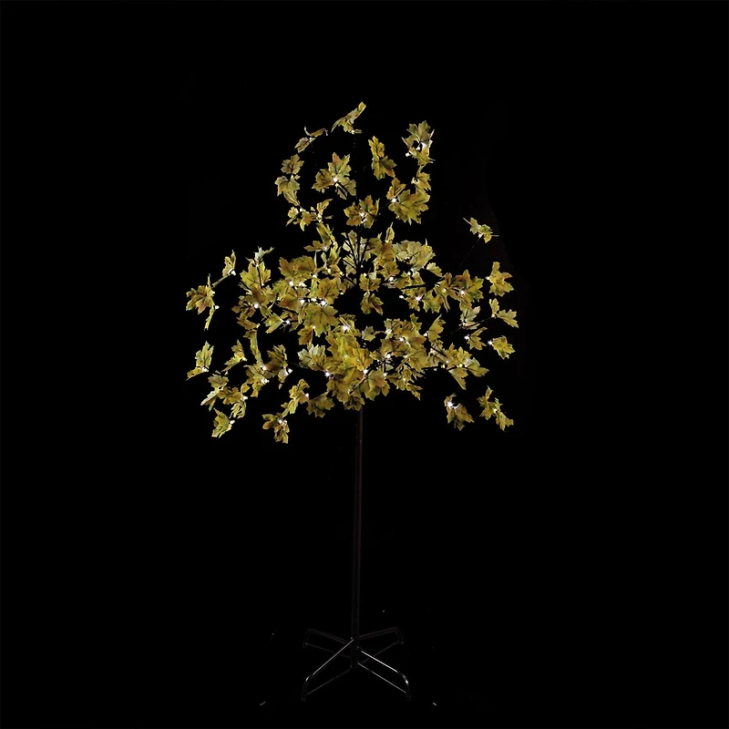 5ft Fall Harvest Yellow Maple Leaf Tree with LED Lights