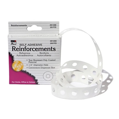 Charles Leonard Hole Reinforcements, 200 Per Pack - 24 Packs