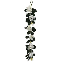 5ft. White Magnolia Flower & Leaves Silk Garland 