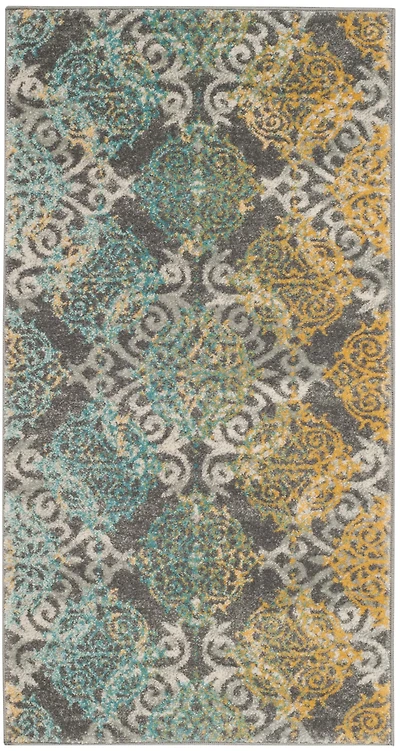 Evoke Damask 2'-2" X 4' Area Rug