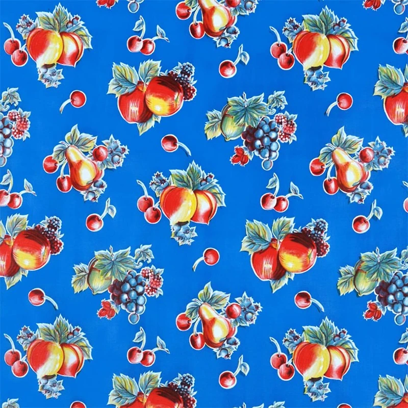 Blue Pears & Apples Oilcloth