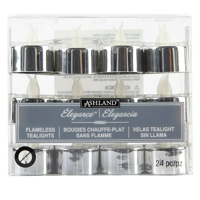 Silver LED Silver Tealight Candles, 24ct. by Ashland®