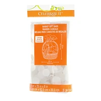 25" White Polka Dot Basket Gift Bags by Celebrate It™, 6ct.