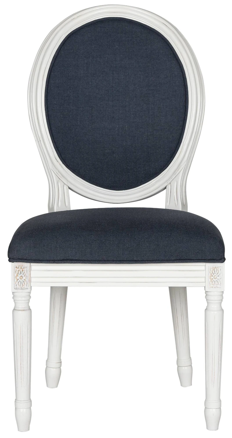 Holloway Oval Side Chair Set of 2 in Navy & Cream