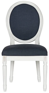 Holloway Oval Side Chair Set of 2 in Navy & Cream