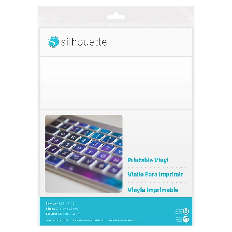 Silhouette® 8 Pack Printable Vinyl Sheets