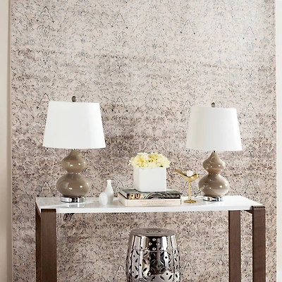 Eva Double Gourd Table Lamp Set in Taupe