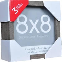 3 Pack Fundamentals 8" x 8" Gray Shadow Boxes by Studio Décor®
