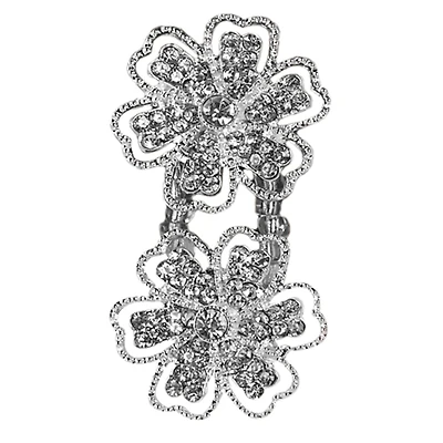 Rhinestone Flower Metal Sliders, 25mm by Bead Landing™