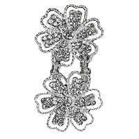 Rhinestone Flower Metal Sliders, 25mm by Bead Landing™