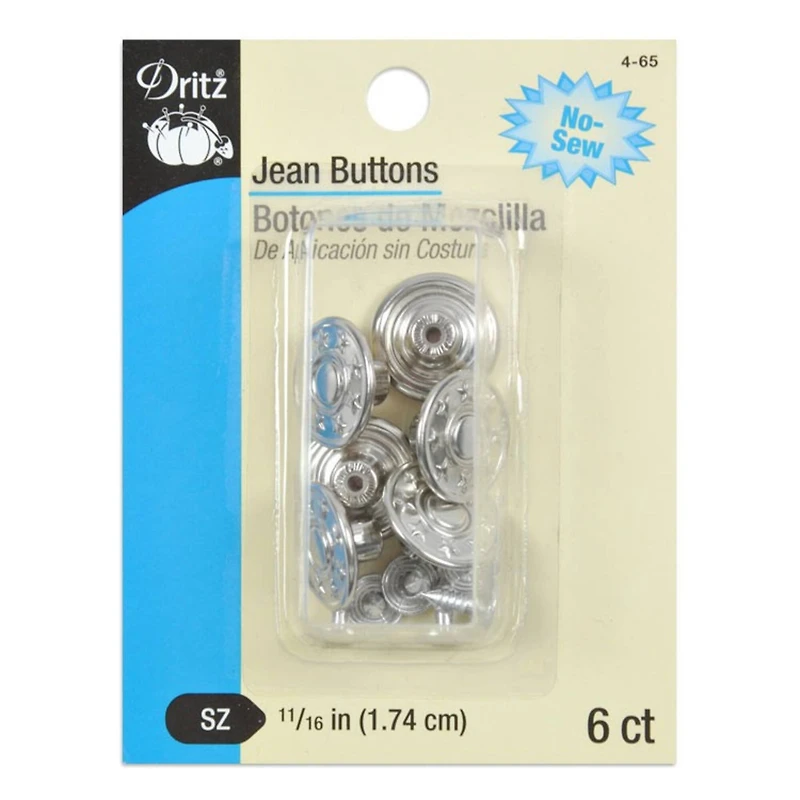 Dritz® Jean Buttons, Nickle 11/16"