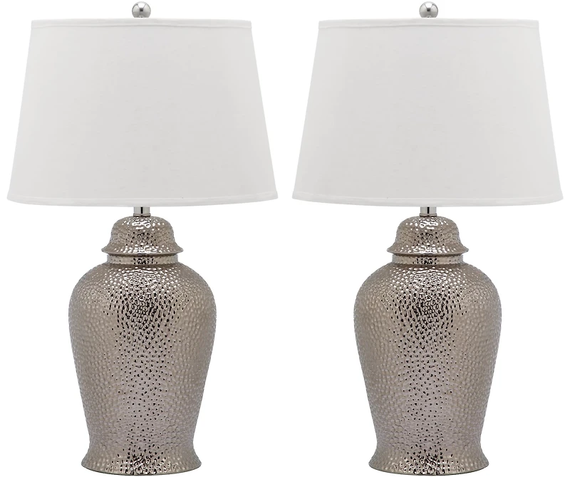 Sterling Ginger Jar Lamp Set in Silver