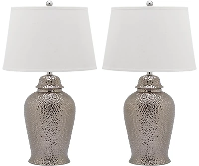 Sterling Ginger Jar Lamp Set in Silver