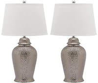 Sterling Ginger Jar Lamp Set in Silver