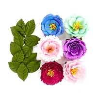 Mint, Blue & Pink Crepe Flowers by Recollections™