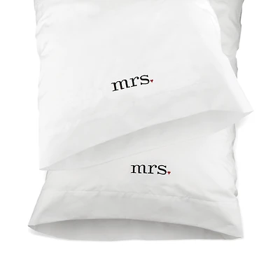 Hortense B. Hewitt Co. Pillowcase Set, Mrs. & Mrs.