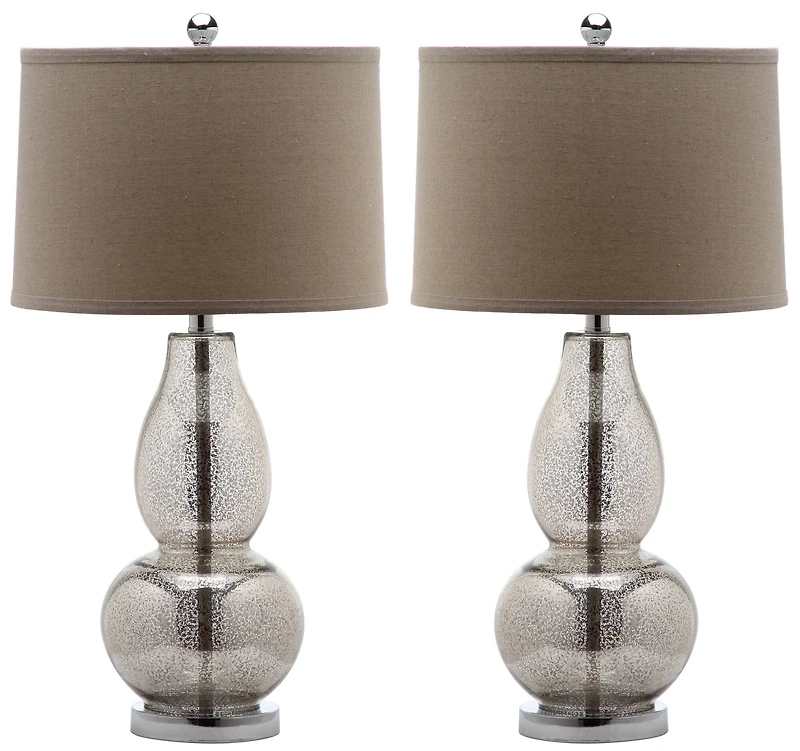 Mercurio Double Gourd Lamp Set in Silver