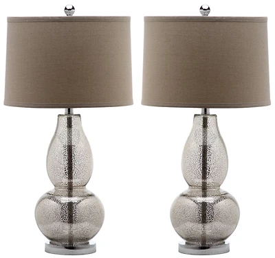 Mercurio Double Gourd Lamp Set in Silver