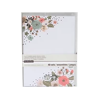 Painted Floral Flat Cards & Envelopes by Recollections™, 5" x 7"