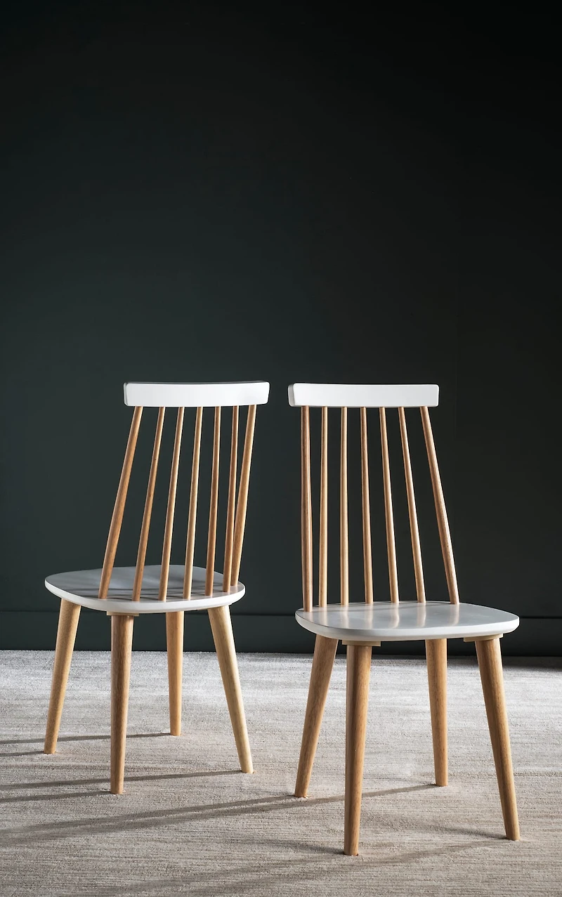 Burris Side Chair Set of 2 in Natural & White