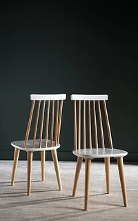 Burris Side Chair Set of 2 in Natural & White