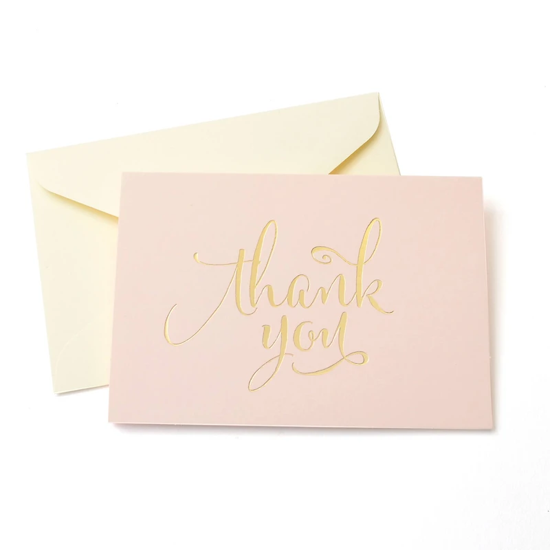 8 Packs: 40 ct. (320 total) Blush & Gold Thank You Cards & Envelopes by Celebrate It™