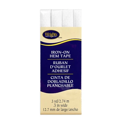 1/2" White Iron-On Hem Tape - 3 Yards